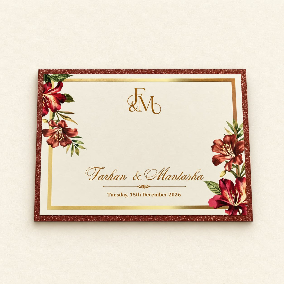 Designer Floral Handmade Paper Wedding Invitation | SS - 2004 -A