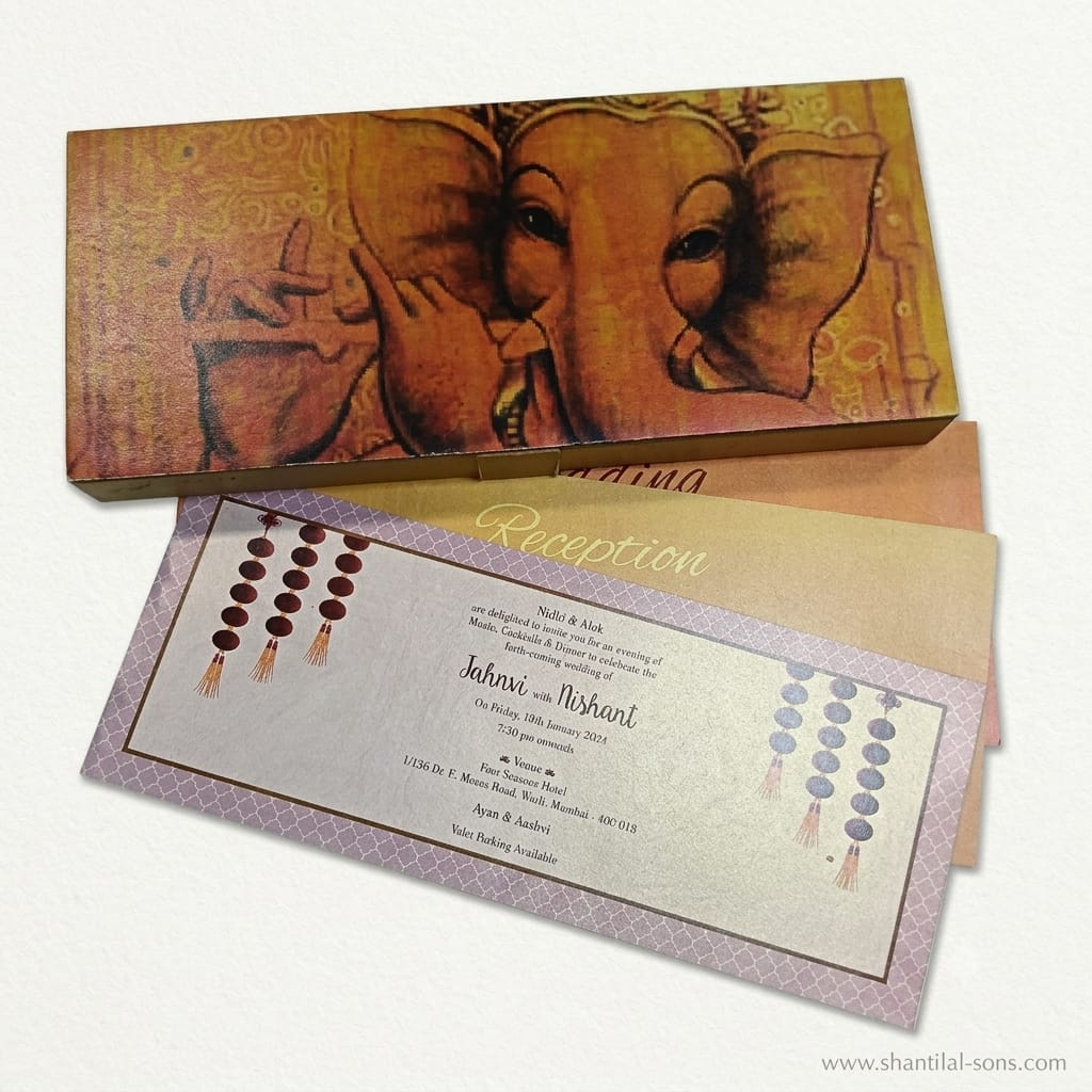 Ganesha Theme Box Wedding Invitation | SS-3506