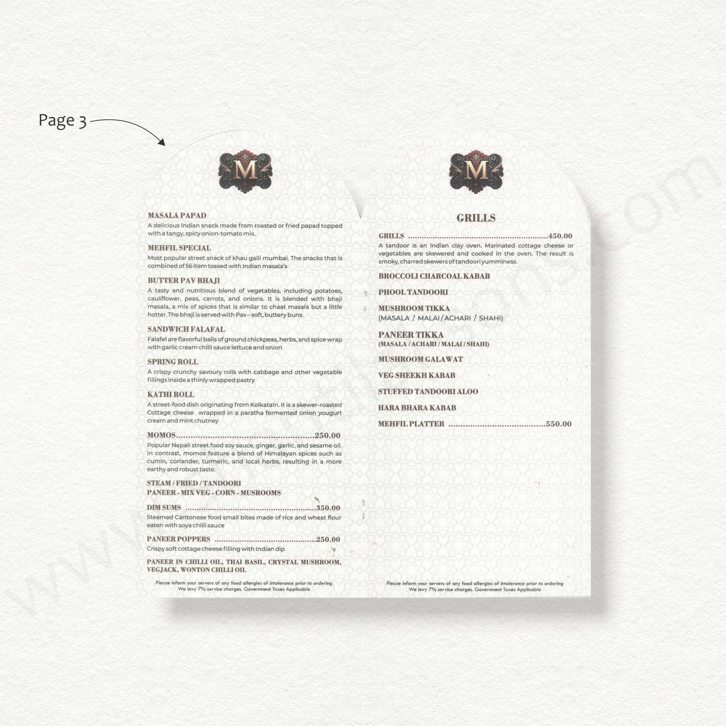 Designer Menu Card | SS A - 2