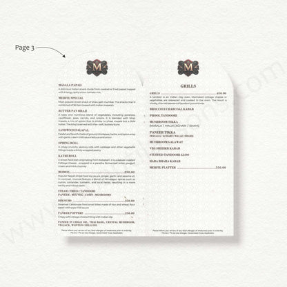 Designer Menu Card | SS A - 2