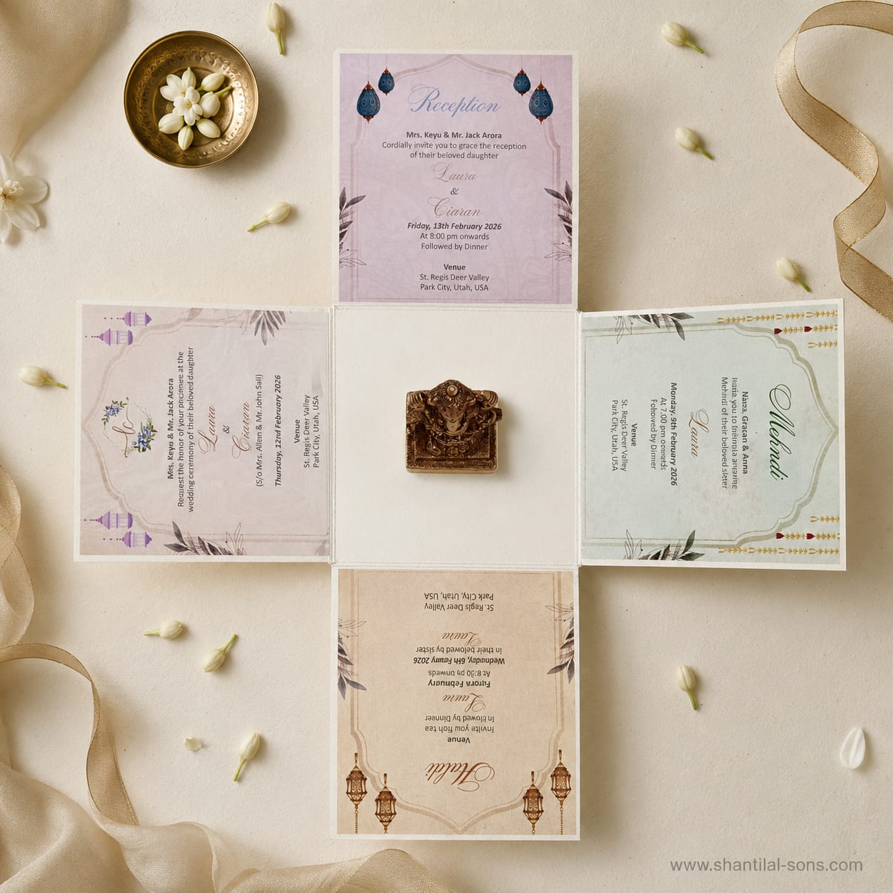 Pastel Floral Wedding Invitation Box |SS-3524