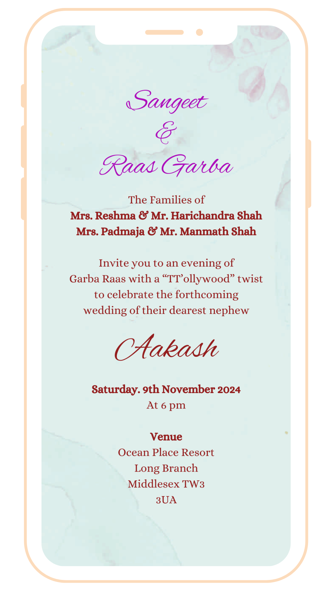 Classy Pastel Digital Einvite | E-102
