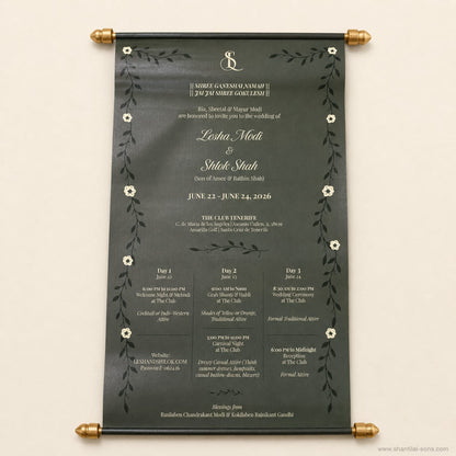 Modern Scroll Wedding Invitation |SSR-48