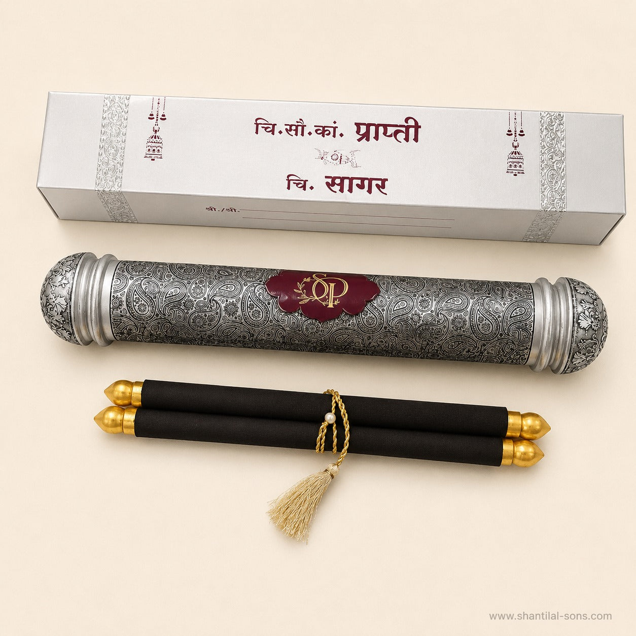 Elegant Heritage Scroll Invitation |SSR-43