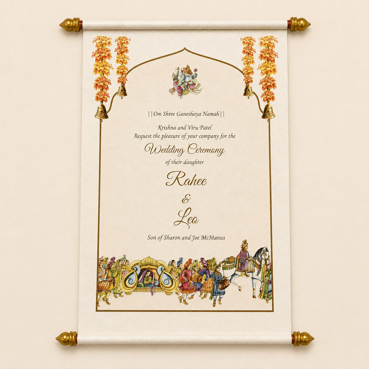 Royal Baraat Scroll Wedding Invitation |SSR-40