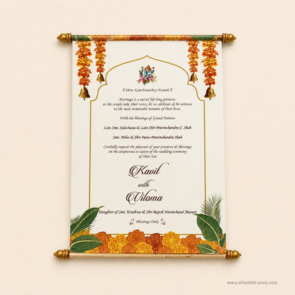 Royal Floral Scroll Wedding Invitation |SSR-44