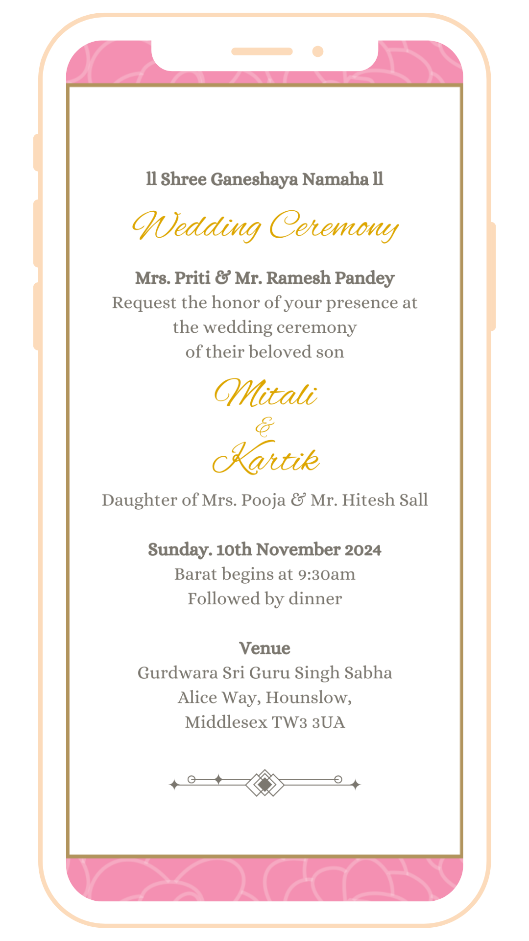 Classy Digital Einvite | E-120