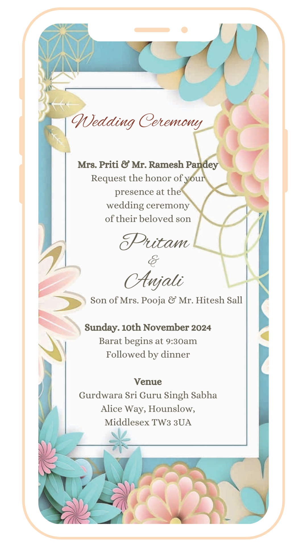 Elegant Digital Einvite | E-123