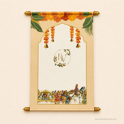 Royal Floral Scroll Wedding Invitation |SSR-44