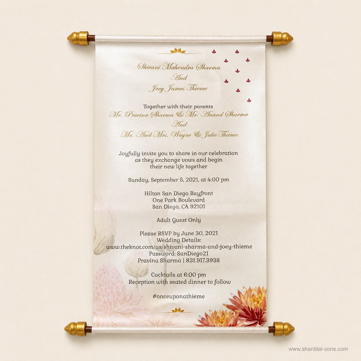 Royal Heritage Scroll Wedding Invitation |SSR-41