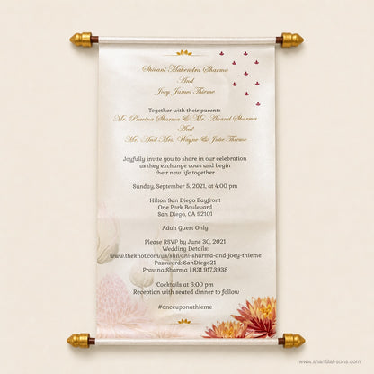 Royal Heritage Scroll Wedding Invitation |SSR-41