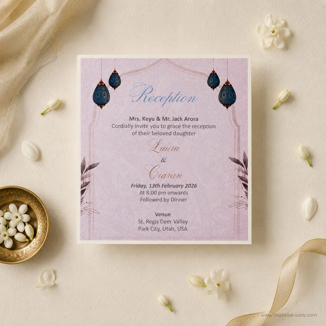 Pastel Floral Wedding Invitation Box |SS-3524