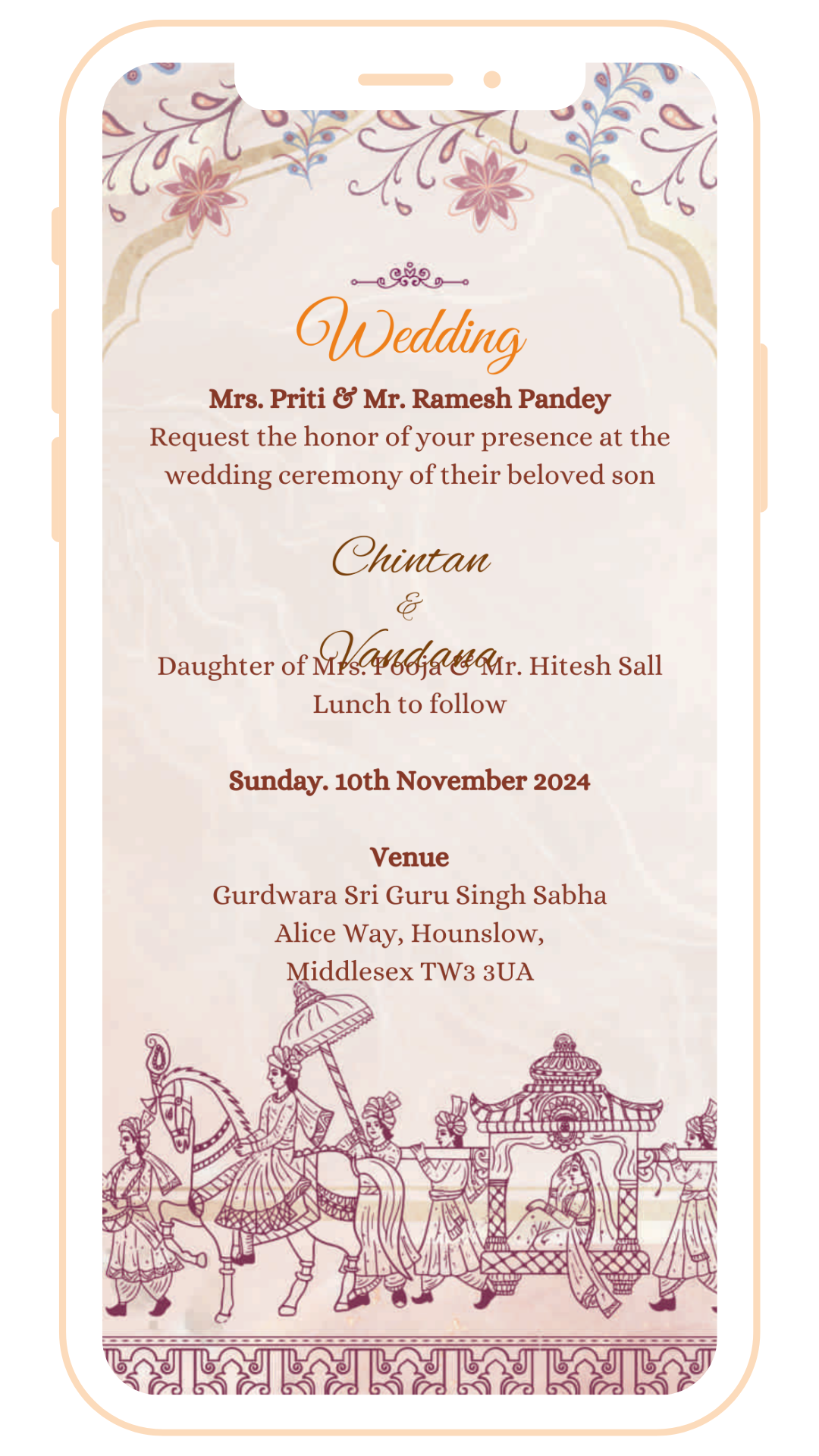 Traditional Digital Einvite | E-108