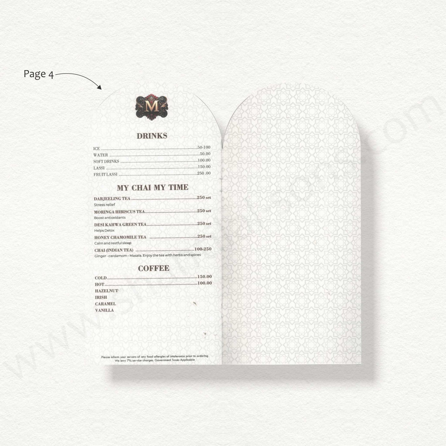 Designer Menu Card | SS A - 2