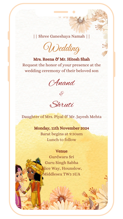 Radha KIshan Carricarture Digital Card | E-104