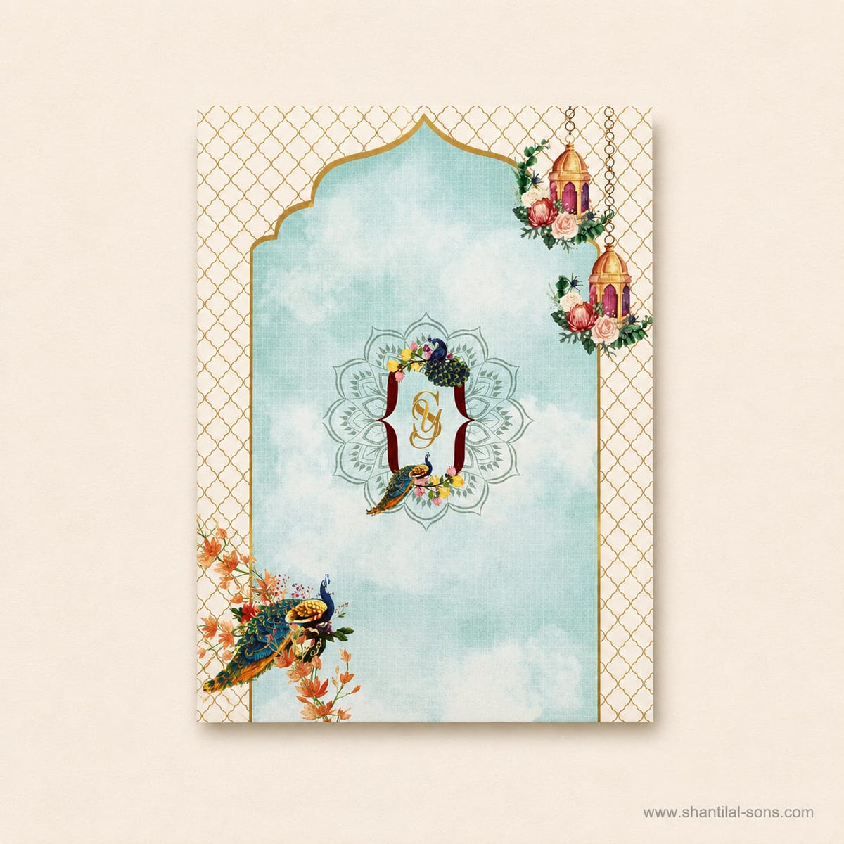 Serene Peacock & Floral Theme Card | SS - 8008