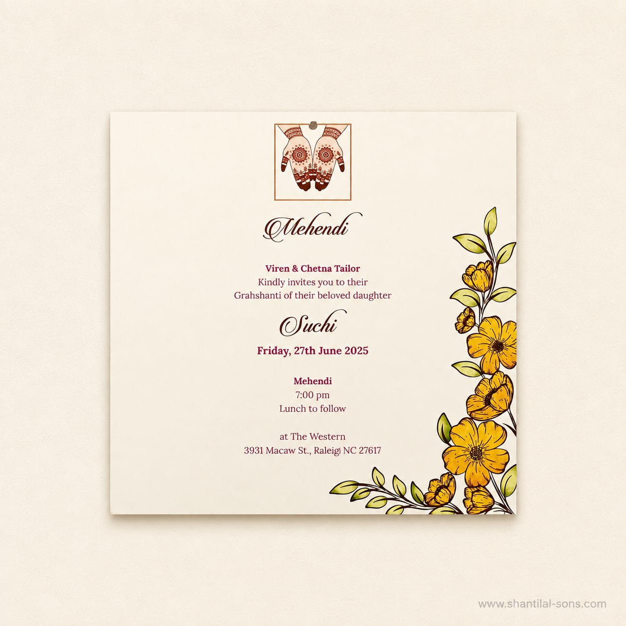 Traditional Wedding Invitation | SS - 2055