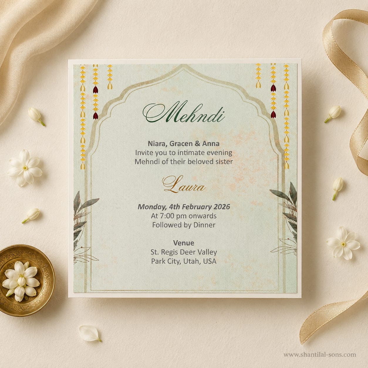 Pastel Floral Wedding Invitation Box |SS-3524
