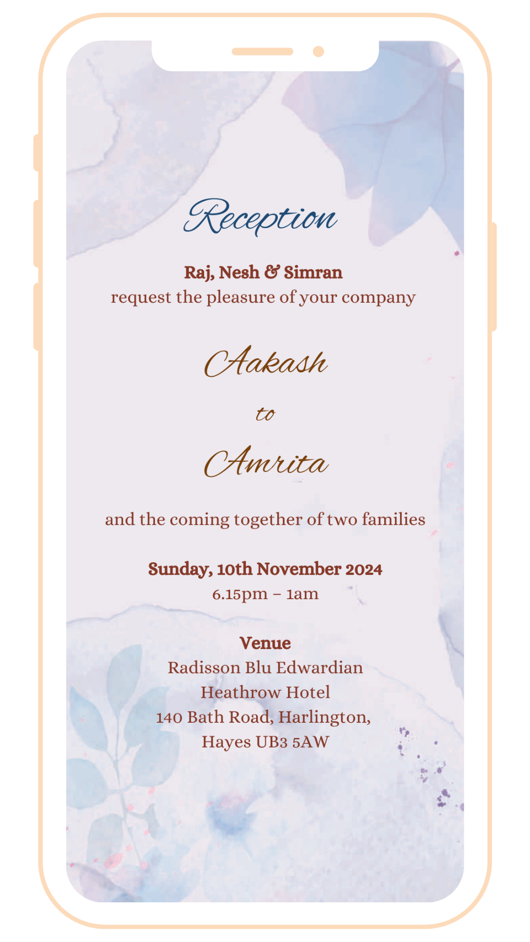Classy Pastel Digital Einvite | E-102