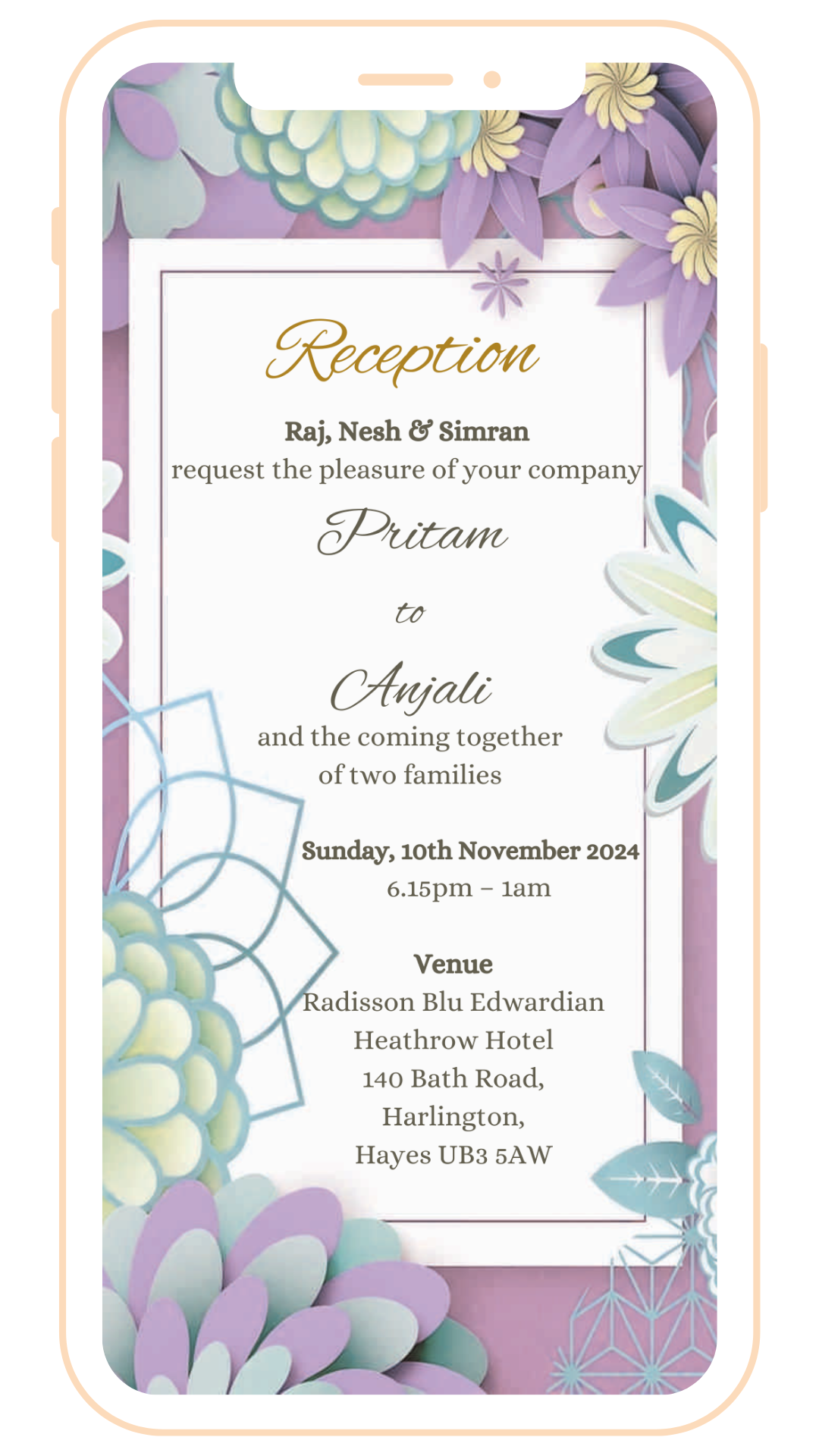 Elegant Digital Einvite | E-123