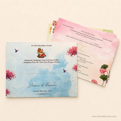 Creative Splash Colours with Traditional Elements Wedding Card | SS - 8023