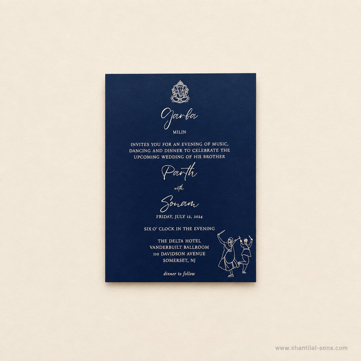 Elegant Wedding Card with Vellum Paper & Wax Seal | SS - 9007