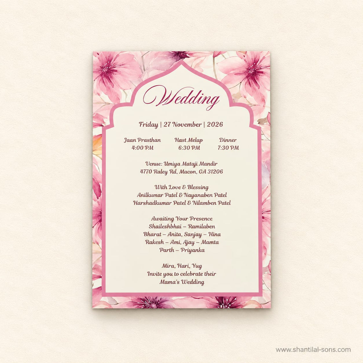 Floral Wedding Invitation | SS - 2009