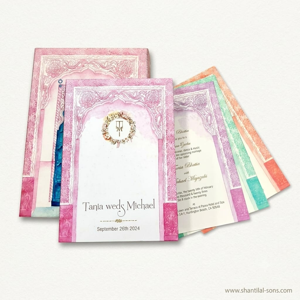 Pastel Heritage Wedding Invitation Folder | SS-8096
