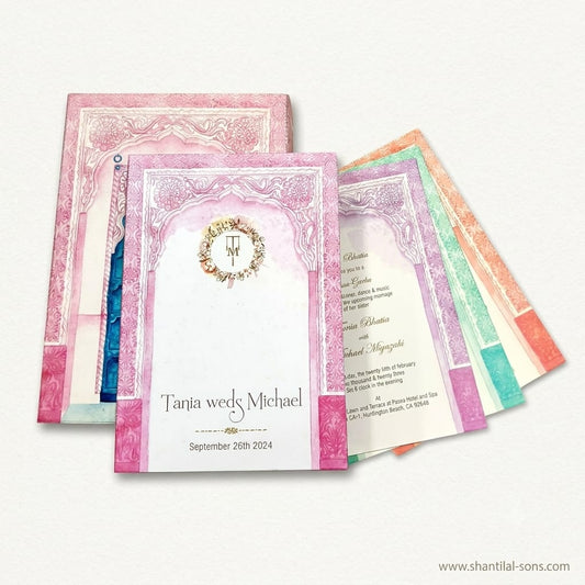 Pastel Heritage Wedding Invitation Folder | SS-8096