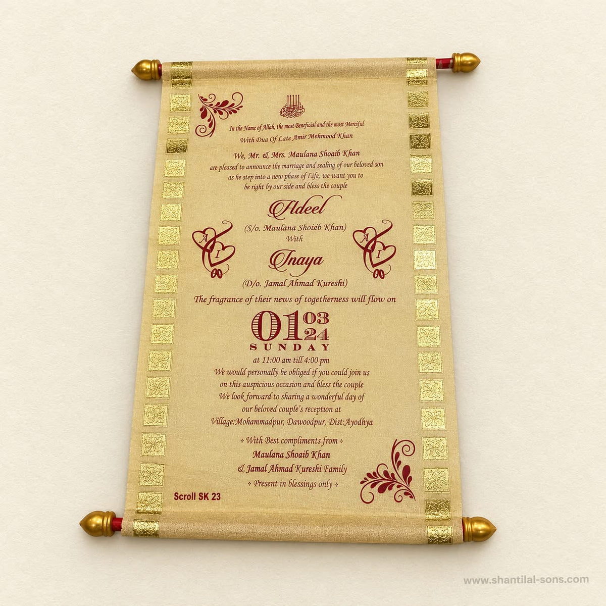 Elegant Scroll Invitation | SSR- 51
