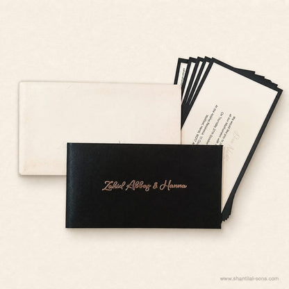 Elegant Raw Silk Card with Metal Name Embellishment | SS - 8034
