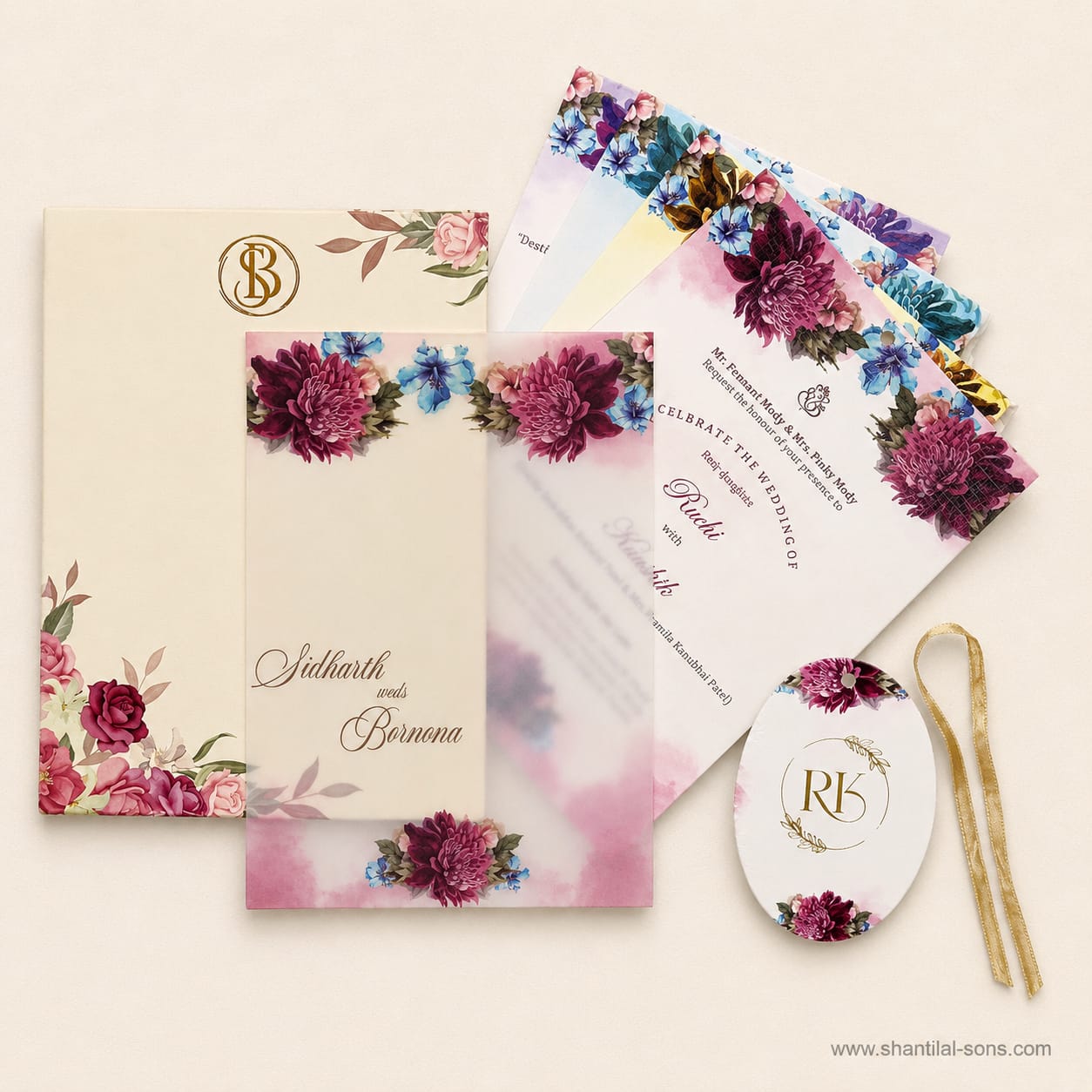 Designer Floral Wedding Invitation | SS - 80159