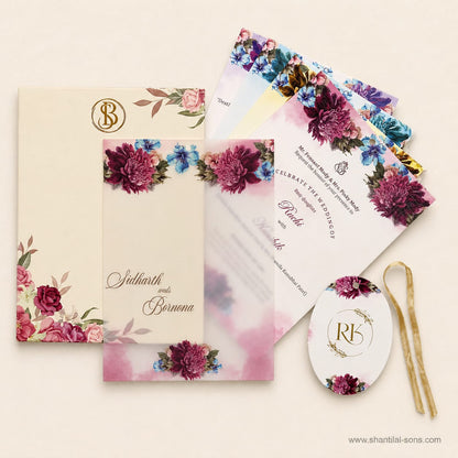 Designer Floral Wedding Invitation | SS - 80159