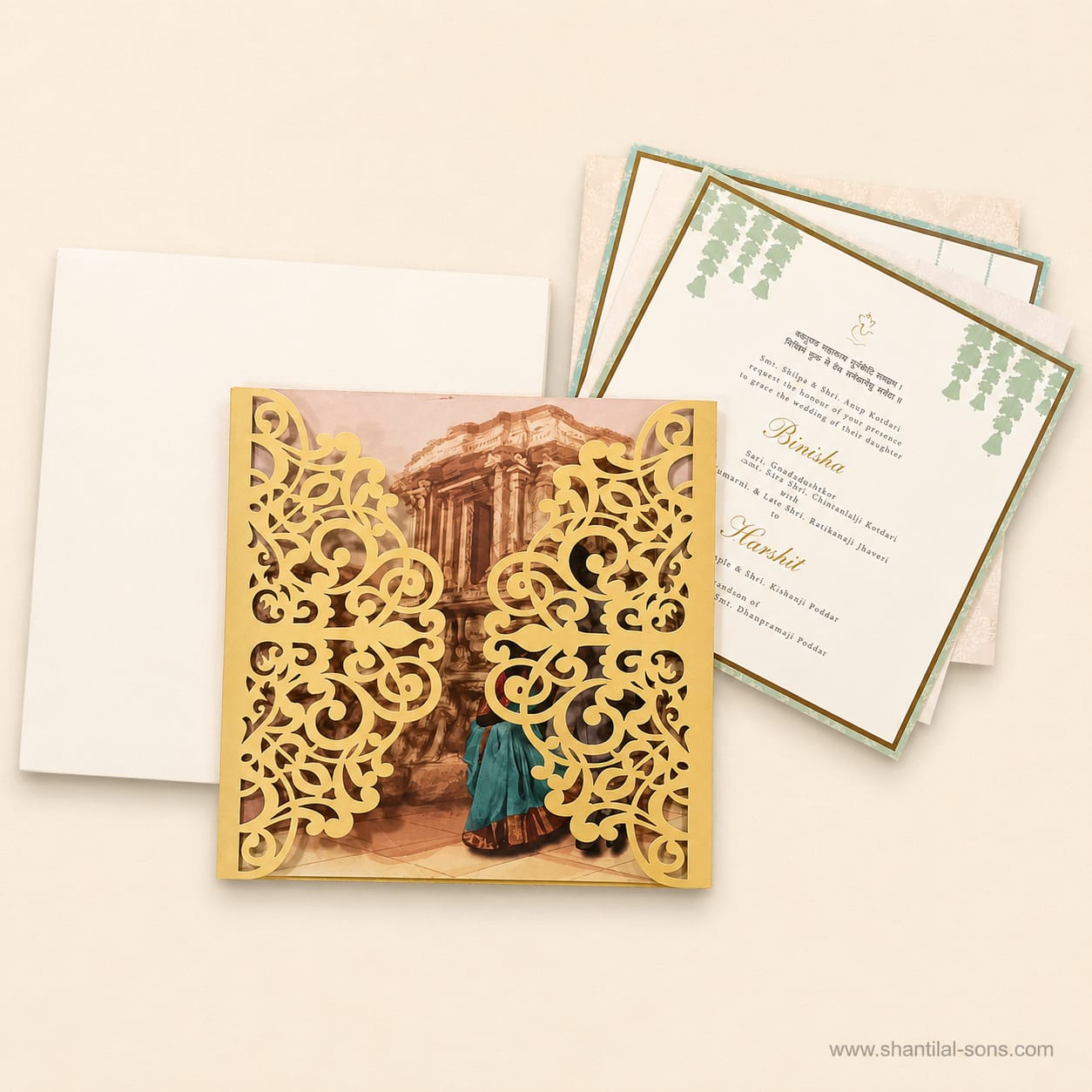 Lasercut Heritage Wedding Invitation | SS - 8108