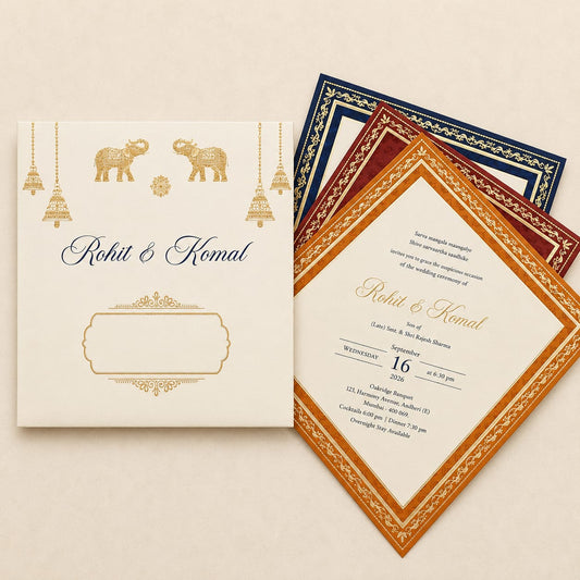 Heritage Lotus Wedding Invitation |SS-80184