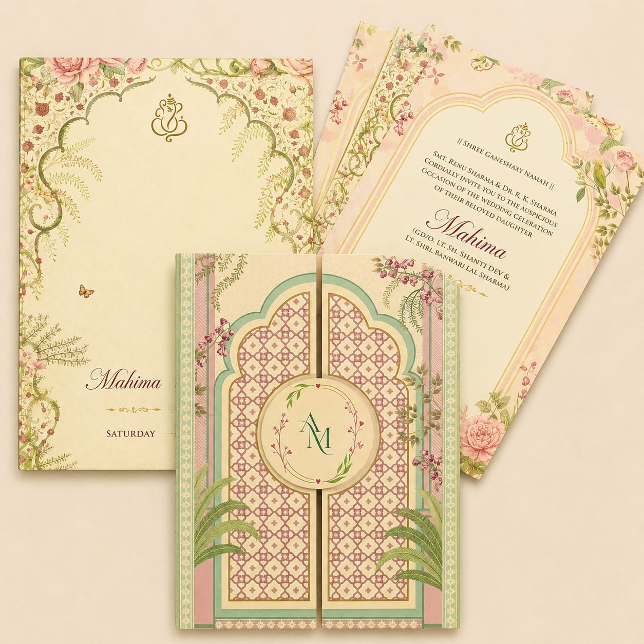 Elegant Floral Wedding Invitation | SS - 8206