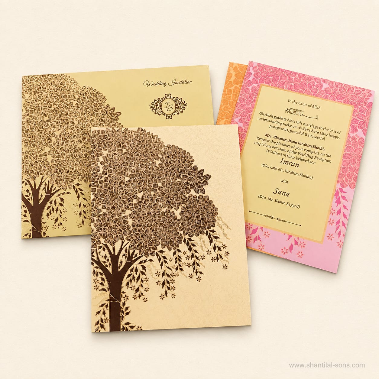 Tree of Life Theme Wedding Card on Sale | SS - 4003