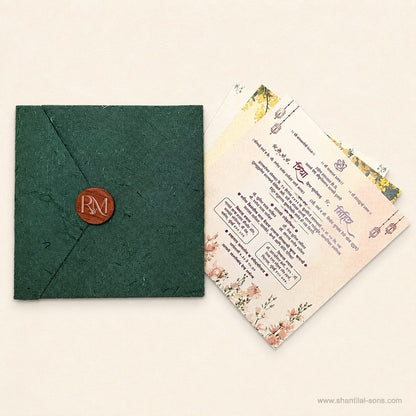 Traditional with Handmade Paper Wedding Invitation | SS - 8208