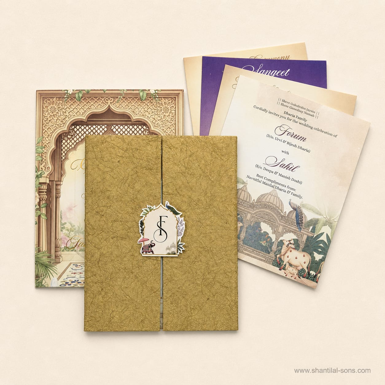 Designer Handmade Paper Wedding Invitation | SS - 2010