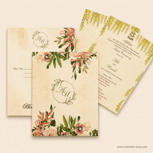 Watercolour Floral Wedding Invitation | SS-8095