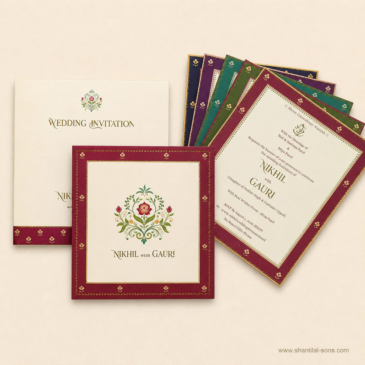 Floral Square Wedding Invitation Folder |SS-2013