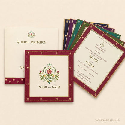 Floral Square Wedding Invitation Folder |SS-2013