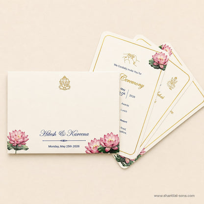 Lotus Floral Wedding Invitation | SS - 80187