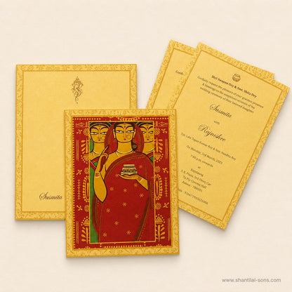 Folk Art Wedding Invitation Card | SS - 8205