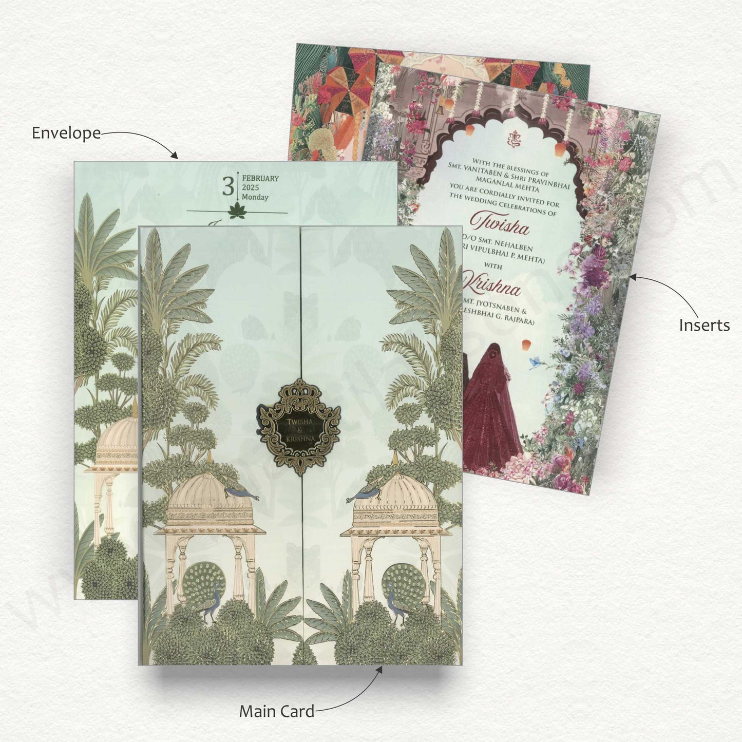 Designer Vellum Paper Wedding Card with Pichwai Theme | SS - 80159