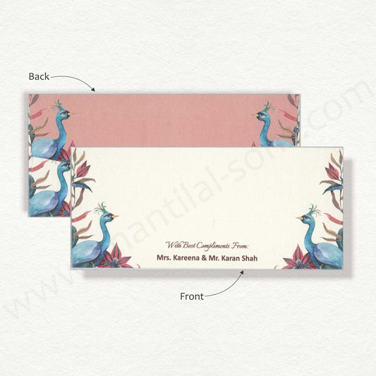 Beautiful Floral Peacock Cash Envelope | G-79