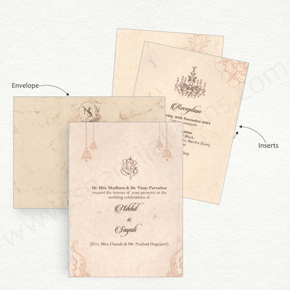 Customized Handmade Paper Wedding Card | SS - 8128