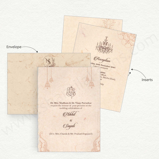 Customized Handmade Paper Wedding Card | SS - 8128