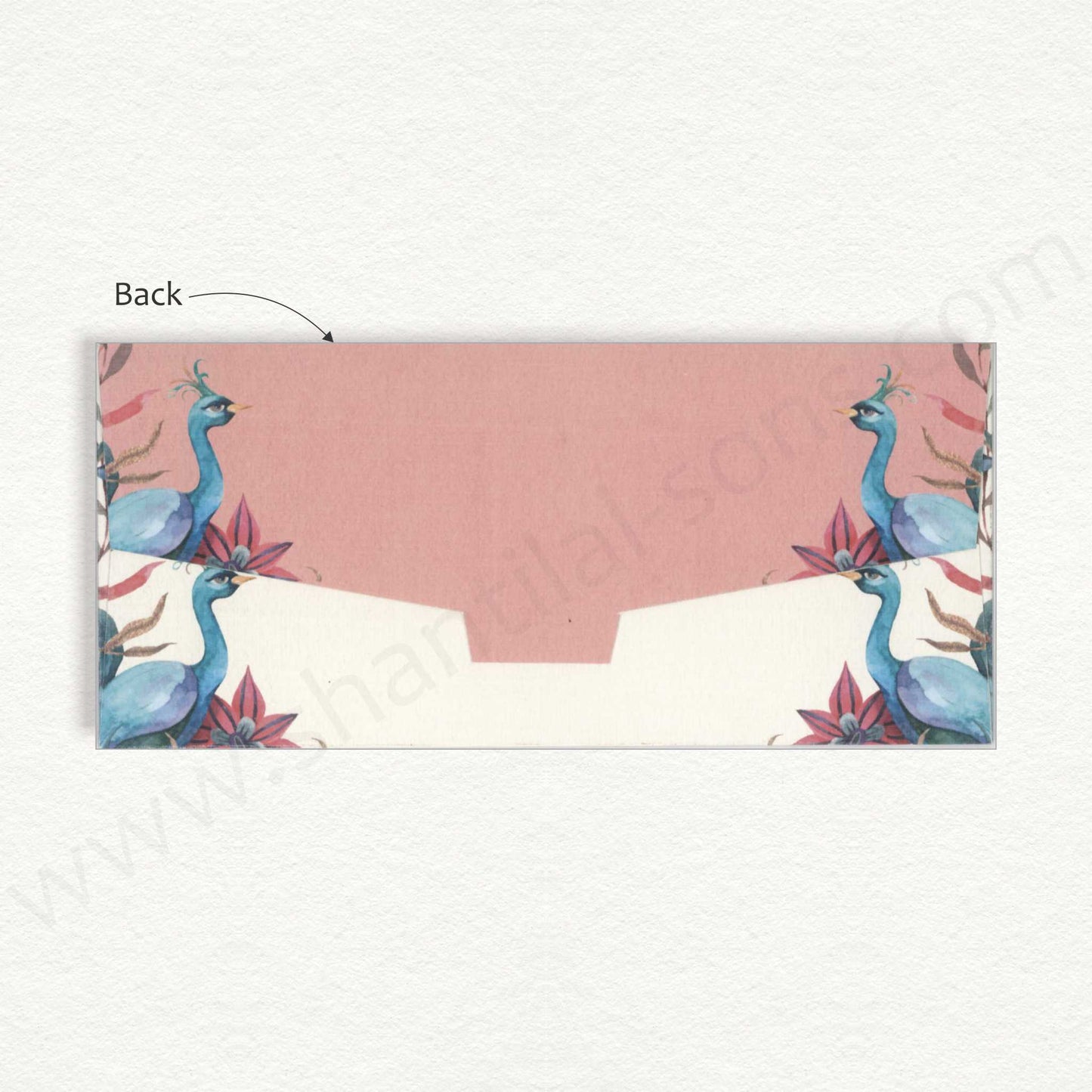 Beautiful Floral Peacock Cash Envelope | G-79