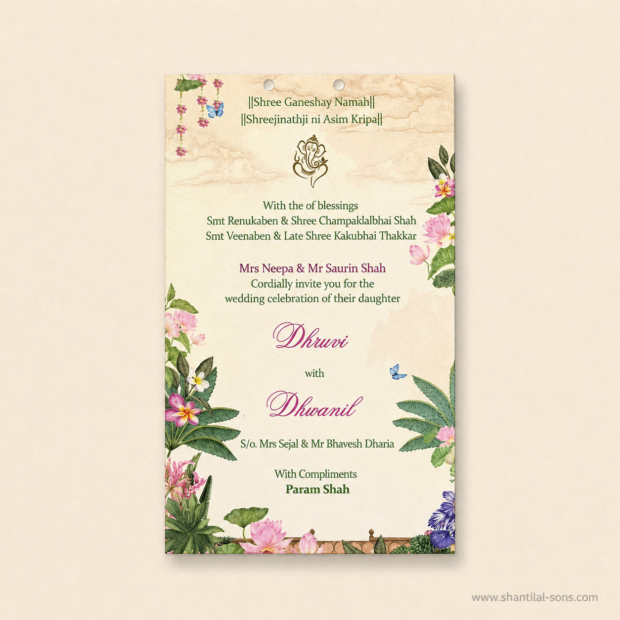 Pastel Lotus Wedding Invitation | SS-8210